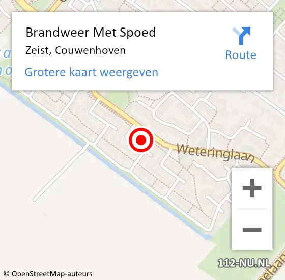 Locatie op kaart van de 112 melding: Brandweer Met Spoed Naar Zeist, Couwenhoven op 10 juni 2023 21:29