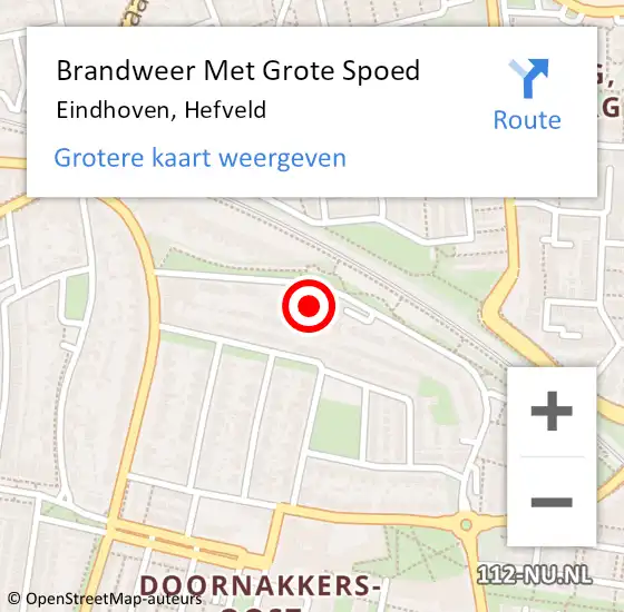 Locatie op kaart van de 112 melding: Brandweer Met Grote Spoed Naar Eindhoven, Hefveld op 10 juni 2023 21:30