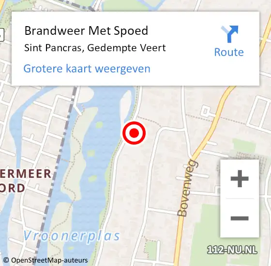Locatie op kaart van de 112 melding: Brandweer Met Spoed Naar Sint Pancras, Gedempte Veert op 10 juni 2023 21:43