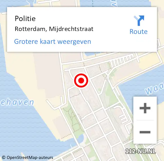 Locatie op kaart van de 112 melding: Politie Rotterdam, Mijdrechtstraat op 10 juni 2023 23:13