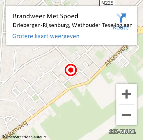 Locatie op kaart van de 112 melding: Brandweer Met Spoed Naar Driebergen-Rijsenburg, Wethouder Teselinglaan op 10 juni 2023 23:40