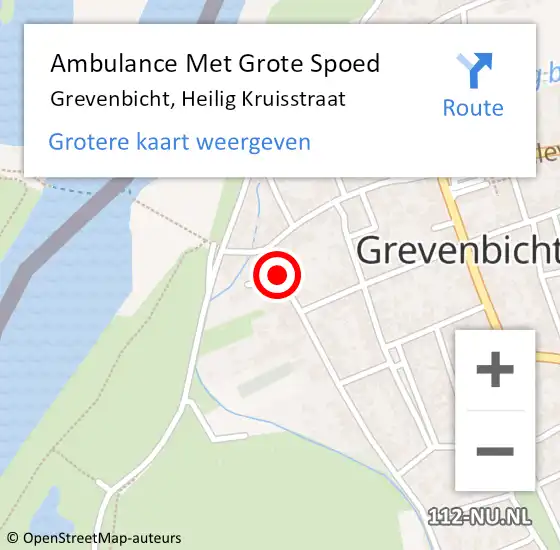 Locatie op kaart van de 112 melding: Ambulance Met Grote Spoed Naar Grevenbicht, Heilig Kruisstraat op 28 augustus 2014 14:07