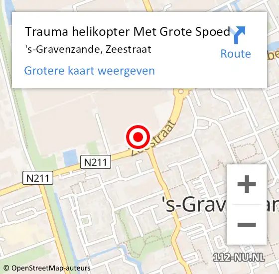 Locatie op kaart van de 112 melding: Trauma helikopter Met Grote Spoed Naar 's-Gravenzande, Zeestraat op 11 juni 2023 01:38