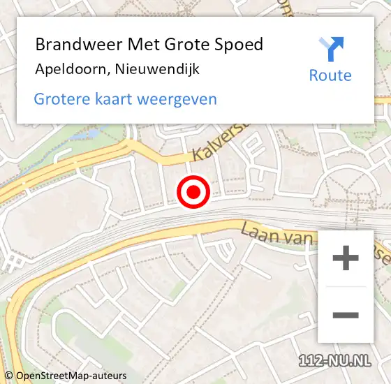 Locatie op kaart van de 112 melding: Brandweer Met Grote Spoed Naar Apeldoorn, Nieuwendijk op 11 juni 2023 02:04