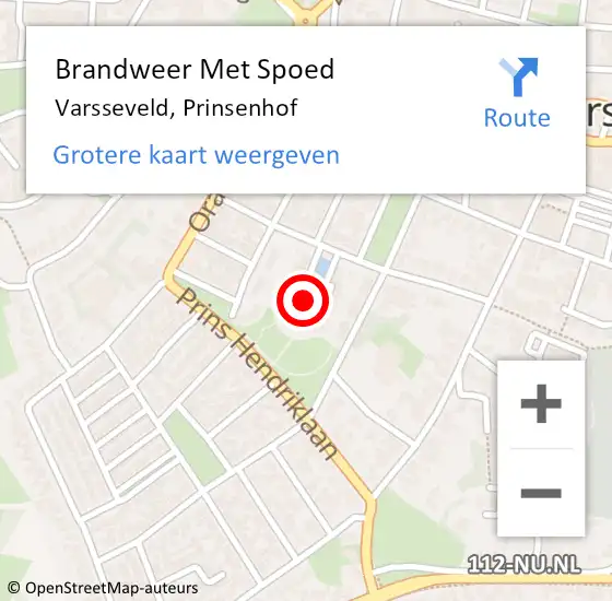 Locatie op kaart van de 112 melding: Brandweer Met Spoed Naar Varsseveld, Prinsenhof op 11 juni 2023 02:40