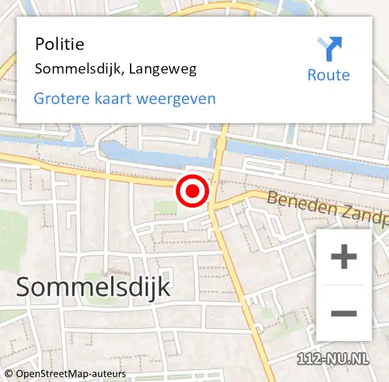 Locatie op kaart van de 112 melding: Politie Sommelsdijk, Langeweg op 11 juni 2023 03:03