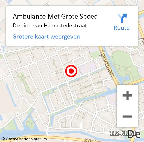 Locatie op kaart van de 112 melding: Ambulance Met Grote Spoed Naar De Lier, van Haemstedestraat op 11 juni 2023 06:34