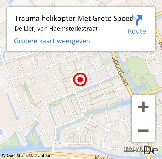 Locatie op kaart van de 112 melding: Trauma helikopter Met Grote Spoed Naar De Lier, van Haemstedestraat op 11 juni 2023 06:39