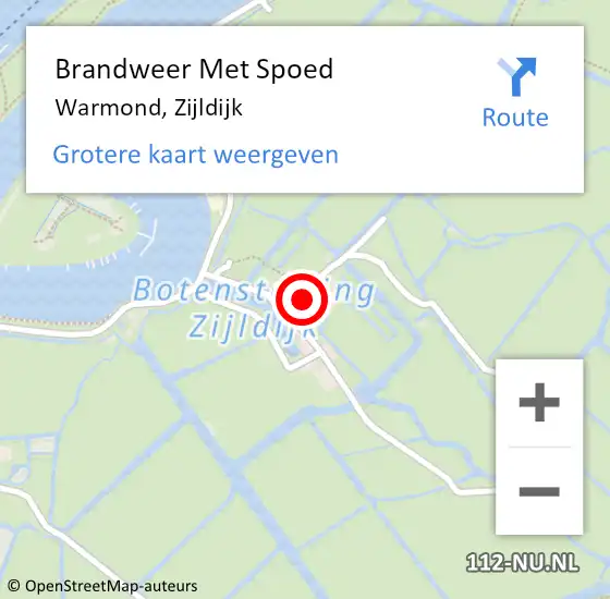 Locatie op kaart van de 112 melding: Brandweer Met Spoed Naar Warmond, Zijldijk op 11 juni 2023 08:37