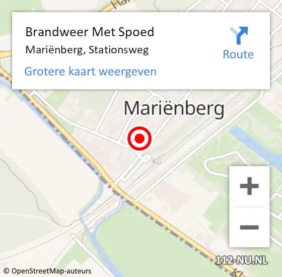 Locatie op kaart van de 112 melding: Brandweer Met Spoed Naar Mariënberg, Stationsweg op 11 juni 2023 08:45