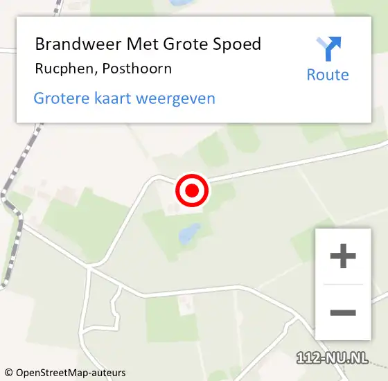 Locatie op kaart van de 112 melding: Brandweer Met Grote Spoed Naar Rucphen, Posthoorn op 11 juni 2023 09:13