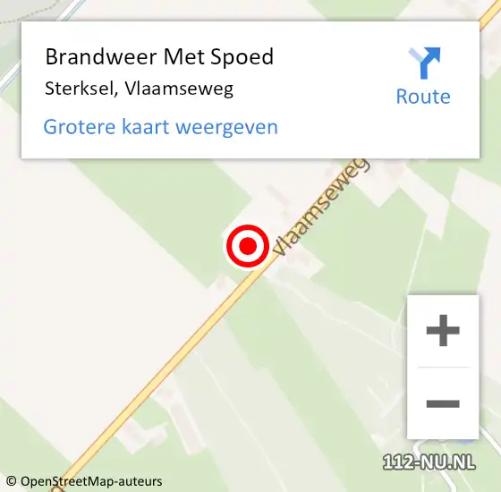 Locatie op kaart van de 112 melding: Brandweer Met Spoed Naar Sterksel, Vlaamseweg op 11 juni 2023 09:24
