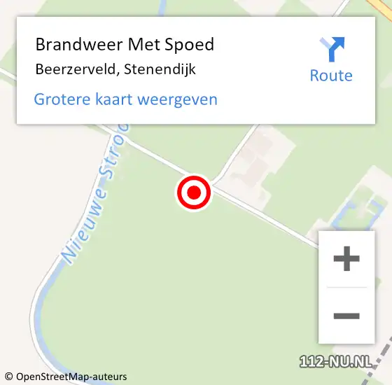 Locatie op kaart van de 112 melding: Brandweer Met Spoed Naar Beerzerveld, Stenendijk op 11 juni 2023 09:43