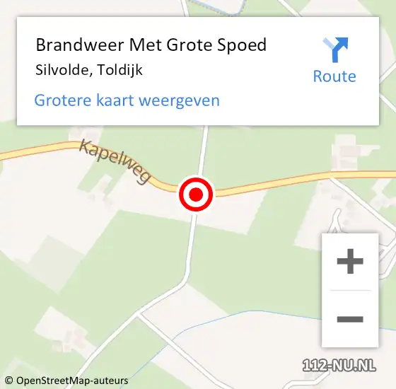 Locatie op kaart van de 112 melding: Brandweer Met Grote Spoed Naar Silvolde, Toldijk op 28 augustus 2014 14:36