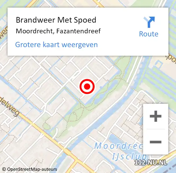 Locatie op kaart van de 112 melding: Brandweer Met Spoed Naar Moordrecht, Fazantendreef op 13 oktober 2013 00:04