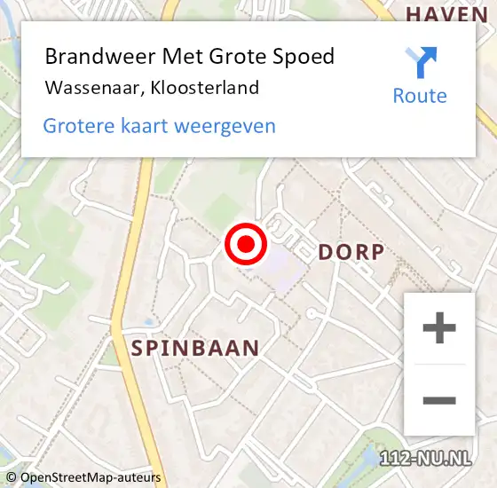 Locatie op kaart van de 112 melding: Brandweer Met Grote Spoed Naar Wassenaar, Kloosterland op 11 juni 2023 10:21