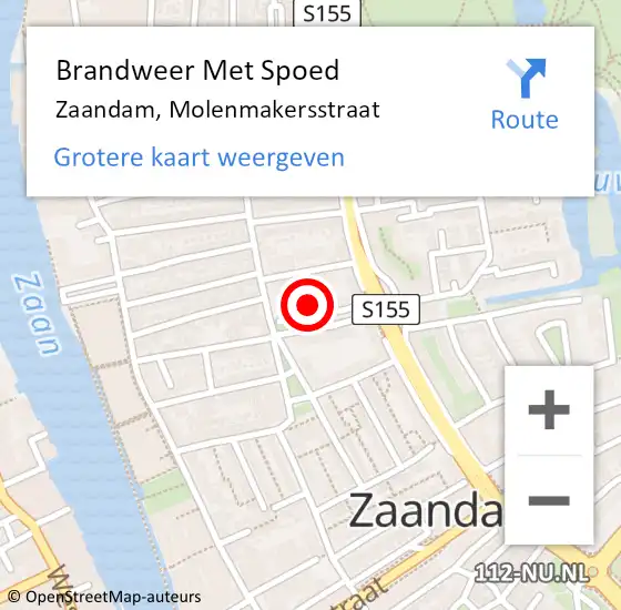 Locatie op kaart van de 112 melding: Brandweer Met Spoed Naar Zaandam, Molenmakersstraat op 11 juni 2023 10:30