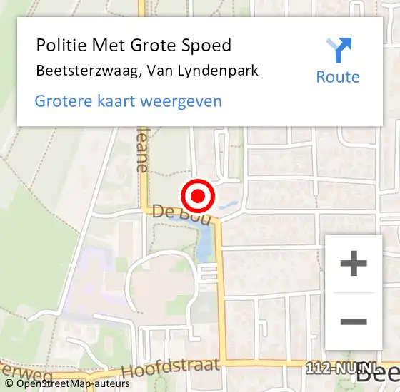 Locatie op kaart van de 112 melding: Politie Met Grote Spoed Naar Beetsterzwaag, Van Lyndenpark op 11 juni 2023 11:09