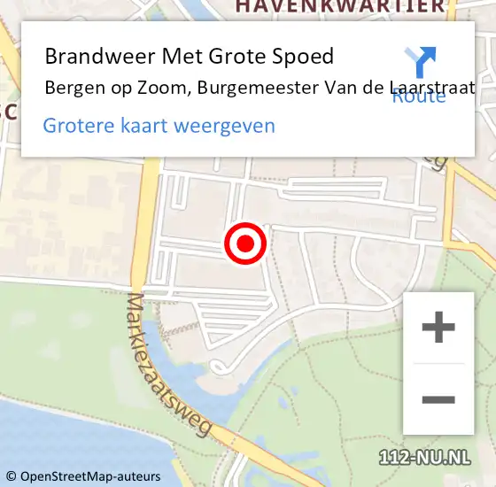 Locatie op kaart van de 112 melding: Brandweer Met Grote Spoed Naar Bergen op Zoom, Burgemeester Van de Laarstraat op 11 juni 2023 11:13