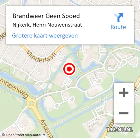 Locatie op kaart van de 112 melding: Brandweer Geen Spoed Naar Nijkerk, Henri Nouwenstraat op 11 juni 2023 11:58