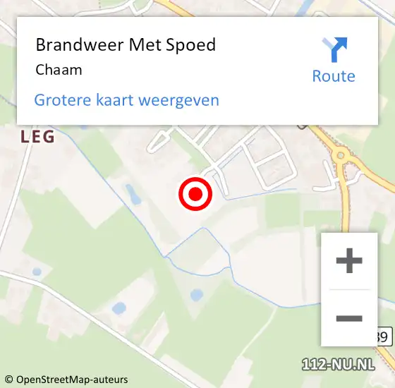 Locatie op kaart van de 112 melding: Brandweer Met Spoed Naar Chaam op 11 juni 2023 12:03