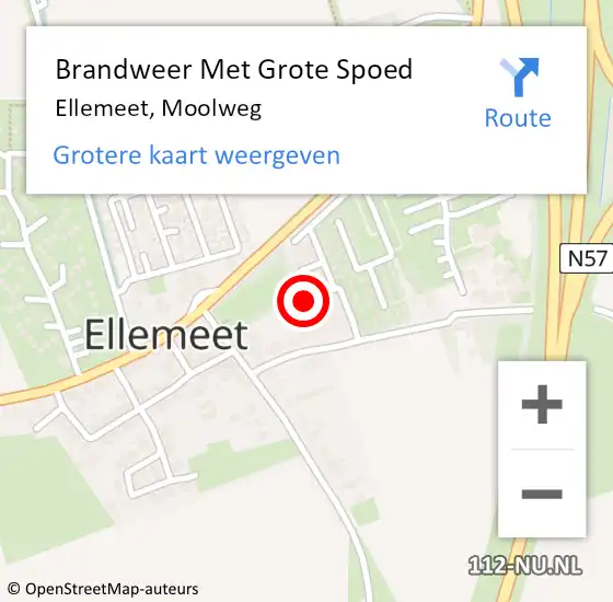 Locatie op kaart van de 112 melding: Brandweer Met Grote Spoed Naar Ellemeet, Moolweg op 11 juni 2023 12:16