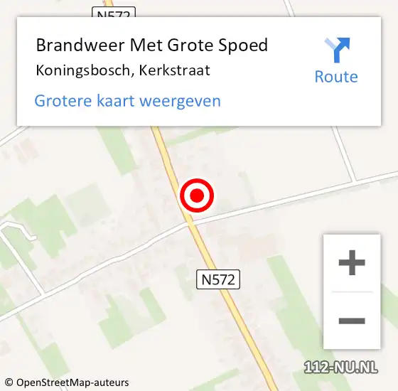 Locatie op kaart van de 112 melding: Brandweer Met Grote Spoed Naar Koningsbosch, Kerkstraat op 11 juni 2023 12:17