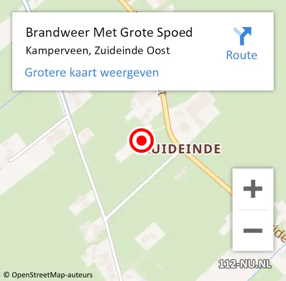 Locatie op kaart van de 112 melding: Brandweer Met Grote Spoed Naar Kamperveen, Zuideinde Oost op 11 juni 2023 12:27