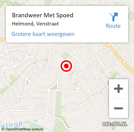 Locatie op kaart van de 112 melding: Brandweer Met Spoed Naar Helmond, Venstraat op 11 juni 2023 12:31