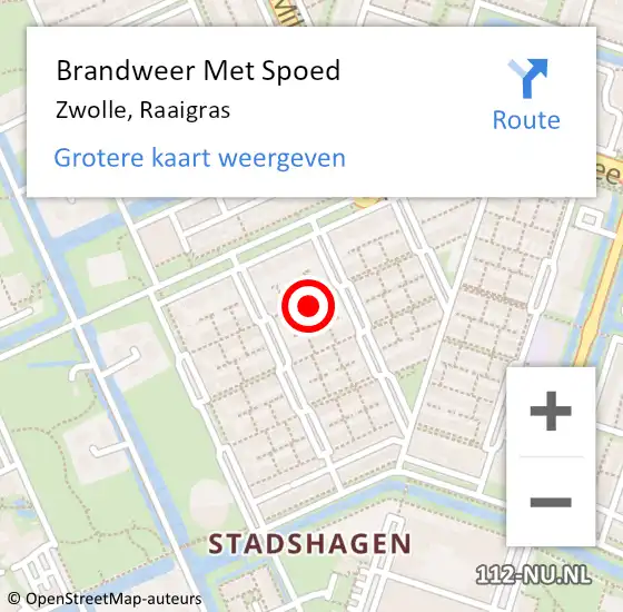 Locatie op kaart van de 112 melding: Brandweer Met Spoed Naar Zwolle, Raaigras op 11 juni 2023 12:49