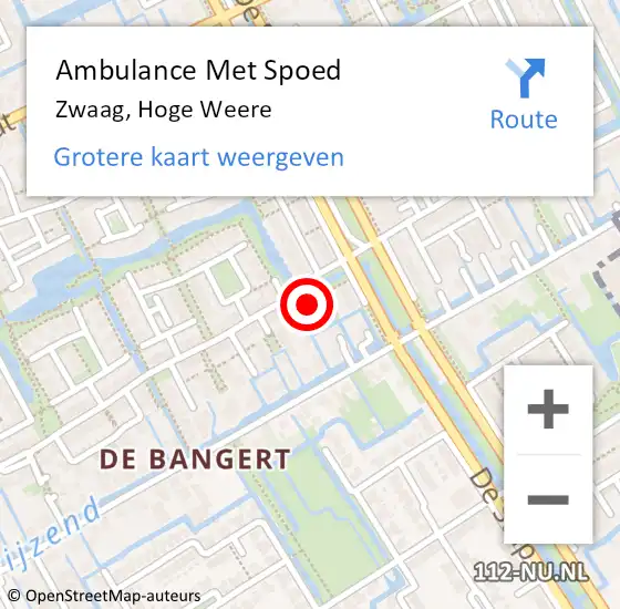 Locatie op kaart van de 112 melding: Ambulance Met Spoed Naar Zwaag, Hoge Weere op 11 juni 2023 13:16