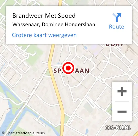 Locatie op kaart van de 112 melding: Brandweer Met Spoed Naar Wassenaar, Dominee Honderslaan op 11 juni 2023 13:17