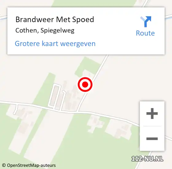 Locatie op kaart van de 112 melding: Brandweer Met Spoed Naar Cothen, Spiegelweg op 11 juni 2023 13:17