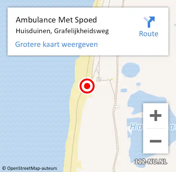 Locatie op kaart van de 112 melding: Ambulance Met Spoed Naar Huisduinen, Grafelijkheidsweg op 11 juni 2023 13:40