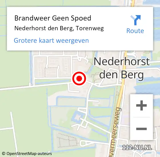 Locatie op kaart van de 112 melding: Brandweer Geen Spoed Naar Nederhorst den Berg, Torenweg op 11 juni 2023 13:42