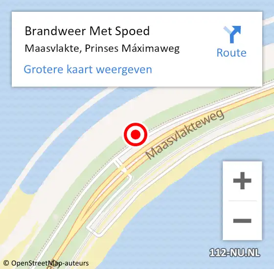 Locatie op kaart van de 112 melding: Brandweer Met Spoed Naar Maasvlakte, Prinses Máximaweg op 11 juni 2023 13:54