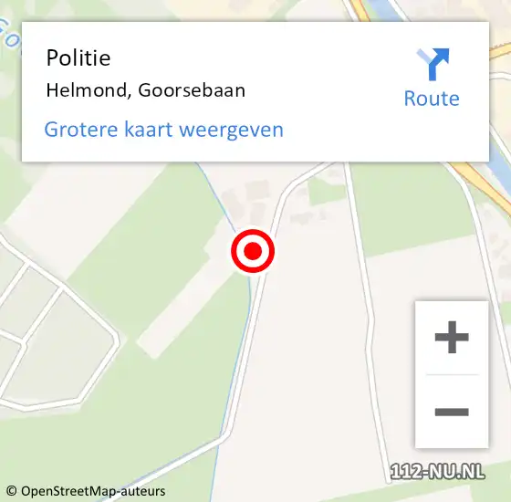 Locatie op kaart van de 112 melding: Politie Helmond, Goorsebaan op 11 juni 2023 14:22