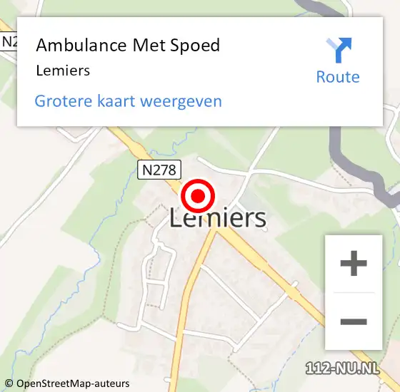 Locatie op kaart van de 112 melding: Ambulance Met Spoed Naar Lemiers op 28 augustus 2014 15:11