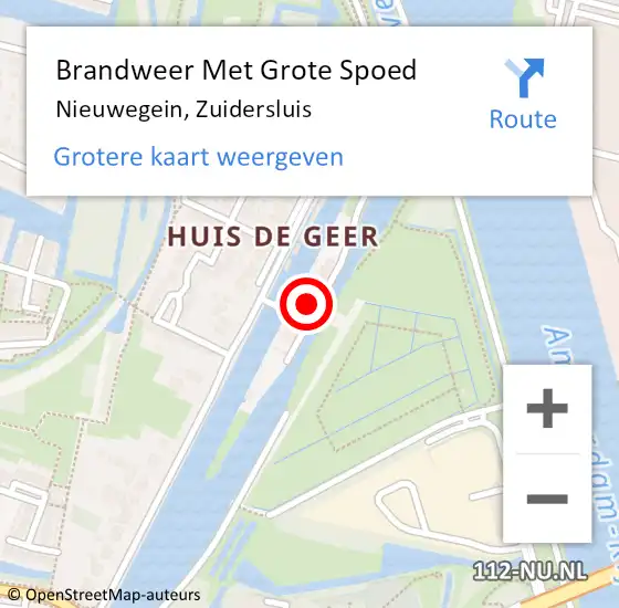 Locatie op kaart van de 112 melding: Brandweer Met Grote Spoed Naar Nieuwegein, Zuidersluis op 11 juni 2023 14:50