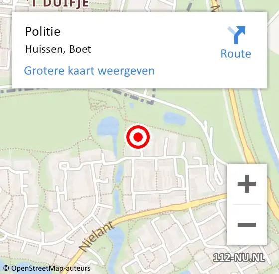 Locatie op kaart van de 112 melding: Politie Huissen, Boet op 11 juni 2023 15:45