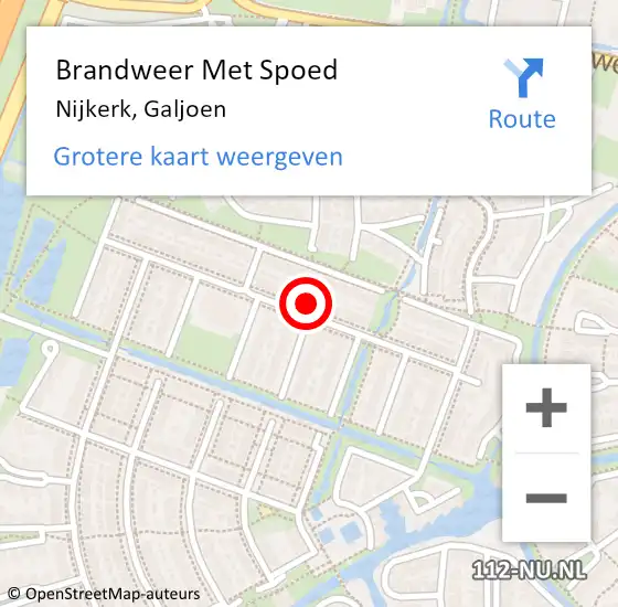 Locatie op kaart van de 112 melding: Brandweer Met Spoed Naar Nijkerk, Galjoen op 11 juni 2023 16:20