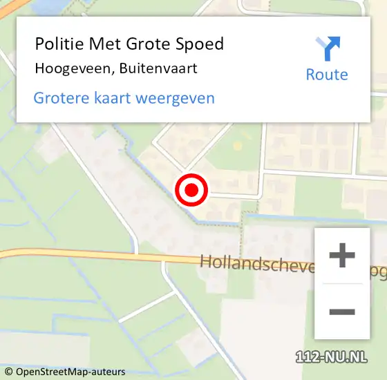 Locatie op kaart van de 112 melding: Politie Met Grote Spoed Naar Hoogeveen, Buitenvaart op 11 juni 2023 16:25
