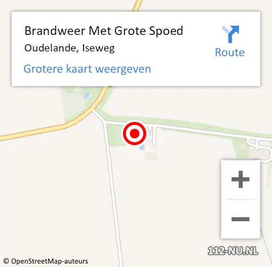 Locatie op kaart van de 112 melding: Brandweer Met Grote Spoed Naar Oudelande, Iseweg op 11 juni 2023 16:35