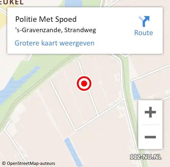 Locatie op kaart van de 112 melding: Politie Met Spoed Naar 's-Gravenzande, Strandweg op 11 juni 2023 16:57