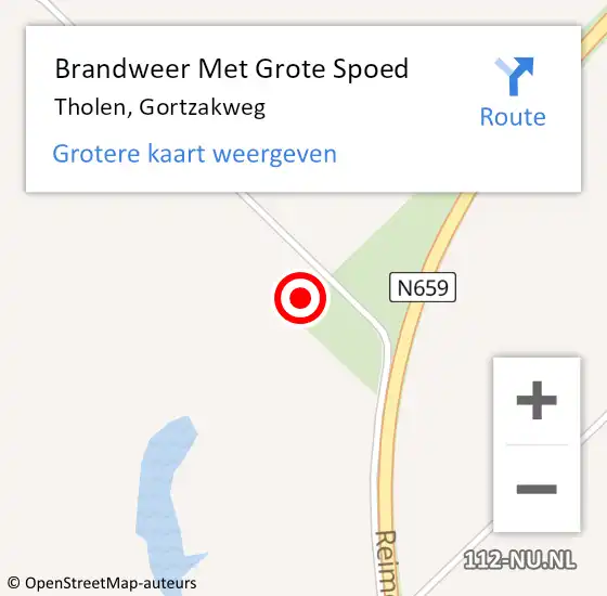 Locatie op kaart van de 112 melding: Brandweer Met Grote Spoed Naar Tholen, Gortzakweg op 11 juni 2023 17:02