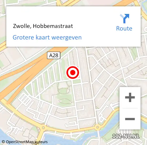 Locatie op kaart van de 112 melding:  Zwolle, Hobbemastraat op 11 juni 2023 17:09