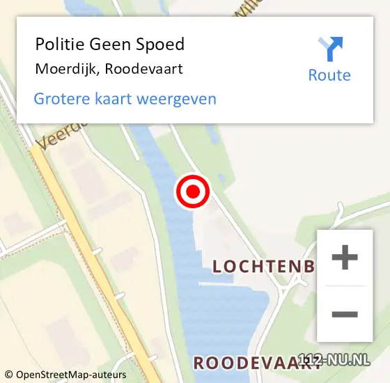 Locatie op kaart van de 112 melding: Politie Geen Spoed Naar Moerdijk, Roodevaart op 11 juni 2023 17:48