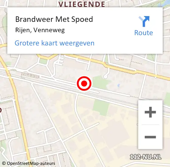 Locatie op kaart van de 112 melding: Brandweer Met Spoed Naar Rijen, Venneweg op 11 juni 2023 18:00