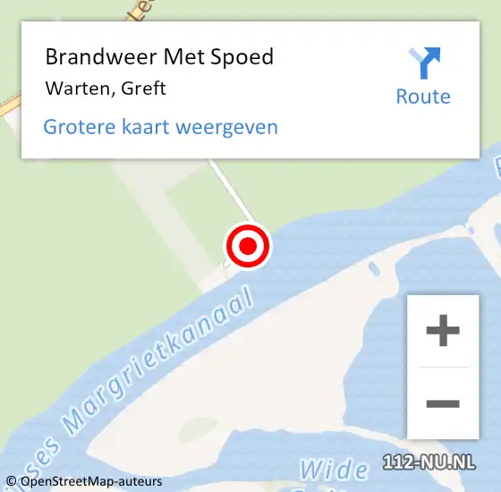 Locatie op kaart van de 112 melding: Brandweer Met Spoed Naar Warten, Greft op 11 juni 2023 18:18