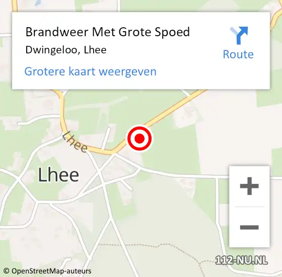 Locatie op kaart van de 112 melding: Brandweer Met Grote Spoed Naar Dwingeloo, Lhee op 11 juni 2023 18:25